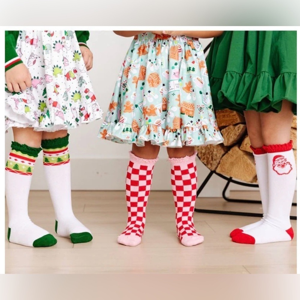 little STOCKING Merry & Bright Knee High Sock 3-Pack